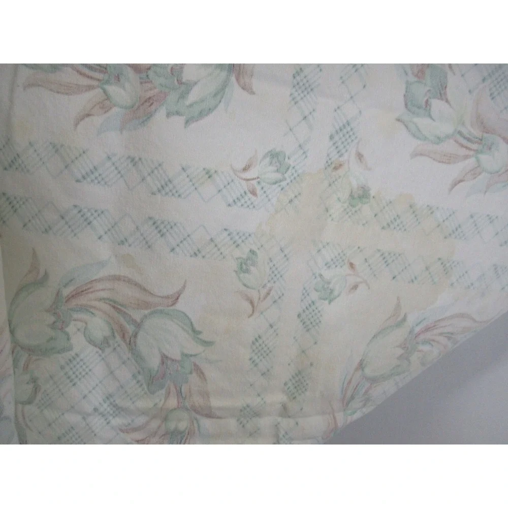 Vintage 50s Floral Print Cotton Tablecloth Square 48x53